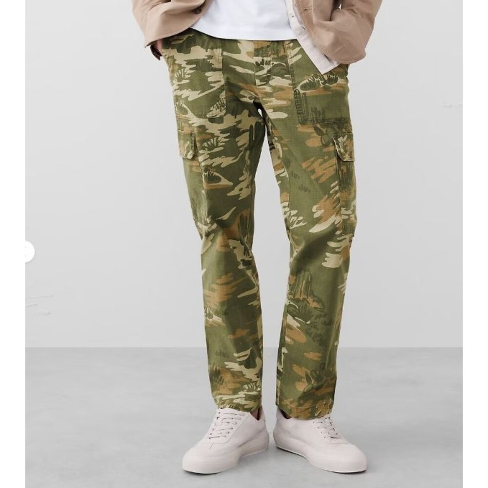 NEW Banana Republic Casual Desert Camo Print Cargo Pant Slim Straight 29 x 30 32